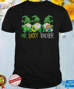 One Lucky Gnomes Teacher St Patricks Day Gnomes Teacher T Shirt