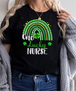 One Lucky Nurse Leopard Print Rainbow St Patrick’s Day T Shirt