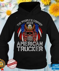 Peoples Freedom Convoy 2022 Support America Truckers US Flag T Shirt