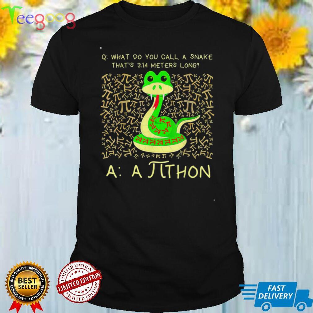 Python Pithon Pi Symbol Funny Math Teacher Pi Day Tee Shirt