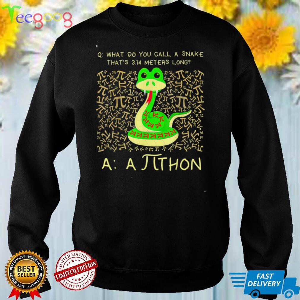 Python Pithon Pi Symbol Funny Math Teacher Pi Day Tee Shirt