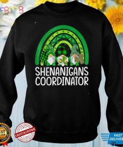 Shenanigans Coordinator Gnomies Patricks Day Gnome Shamrock T Shirt