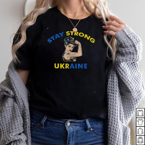 Support Ukraine I Stand With Ukraine Ukrainian Flag Fist Tee Shirt