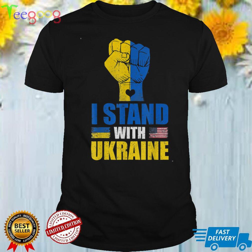 Support Ukraine I Stand With Ukraine Vintage Ukrainian Flag Tee Shirt