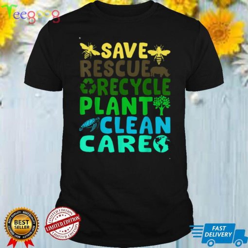 Save Bees Rescue Animals Recycle Plastic Earth Day Planet T Shirt