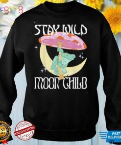 Vintage Retro Stay Wild Moon Child Frog Peace Love Hippie Tee Shirt