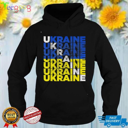 Vintage Ukraine Wordflag Ukrainian Flag Pride Tee Shirt
