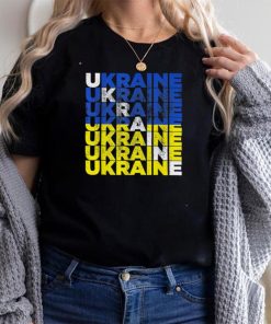 Vintage Ukraine Wordflag Ukrainian Flag Pride Tee Shirt