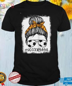 Womens Soccer Gaga Leopard Messy Bun Animal Print Sunglasses T Shirt
