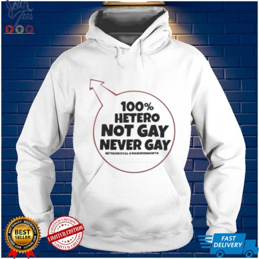 100% Hetero Not Gay Never Gay Shirt