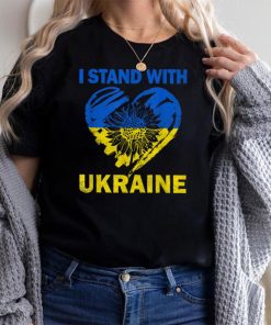 I Stand With Ukraine Support Ukraine Flag Sunflower Heart T Shirt