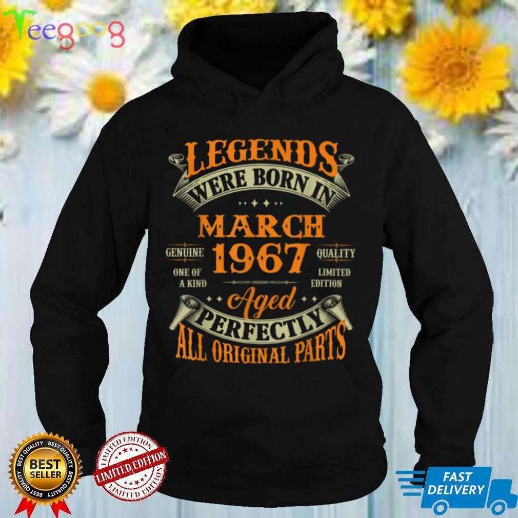 55th Birthday Gift Legends Born In March 1967 55 Years Old T Shirt
