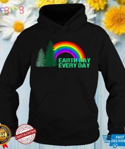 Earth Day Everyday Rainbow Pine Tree Design T Shirt