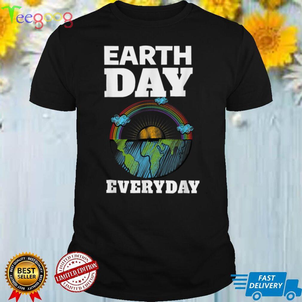 Earth Day Everyday Rainbow Teacher Retro kids Cute Earth Day T Shirt