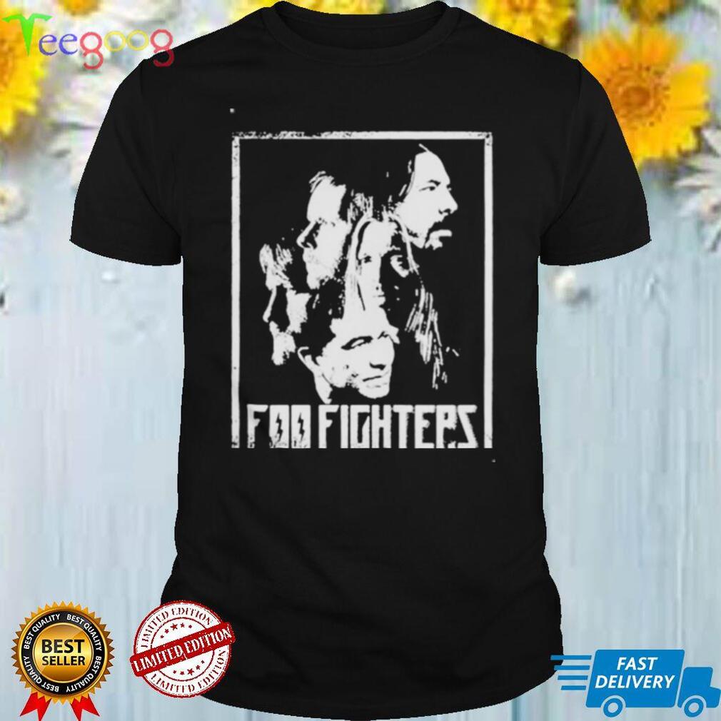 Foo fighters rock band black and white shirt