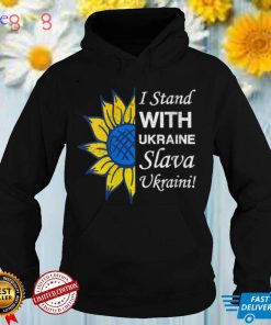 Womens Stand With Ukraine, Ukrainian Flag Sunflower, Slava Ukraini V Neck T Shirt