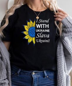 Womens Stand With Ukraine, Ukrainian Flag Sunflower, Slava Ukraini V Neck T Shirt