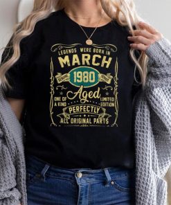 Legends Were Born In March 1980 42Th Birthday 42 Year Old T Shirt