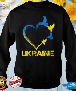 Womens Ukraine Flag Heart Vintage Ukrainian Support Ukraine V Neck T Shirt