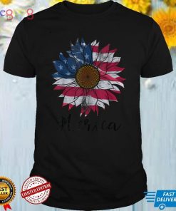Tie Dye American Flag Sunflower 4th July Graphic Plus Size T Shirt