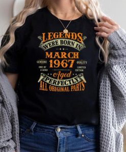 55th Birthday Gift Legends Born In March 1967 55 Years Old T Shirt