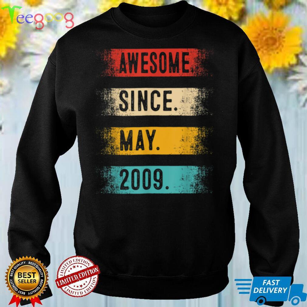 13th Birthday Gift Awesome Since May 2009 13 Year Old T Shirt