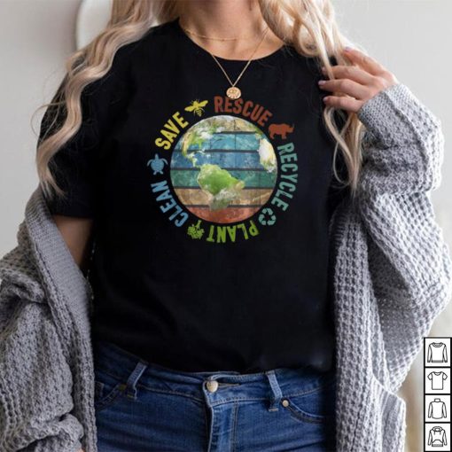 Earth Day Save Bees Rescue Animals Recycle Plastics Vintage T Shirt