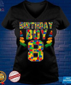 8th Birthday Master Builder 8 Years Old Block Building Boys T Shirt
