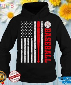 American Baseball Flag For Dad Fathers Day Vintage Sports T Shirt