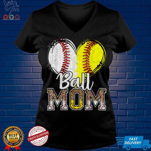 Ball Mom Heart Baseball Softball Mama Women Mothers Day 2022 T Shirt