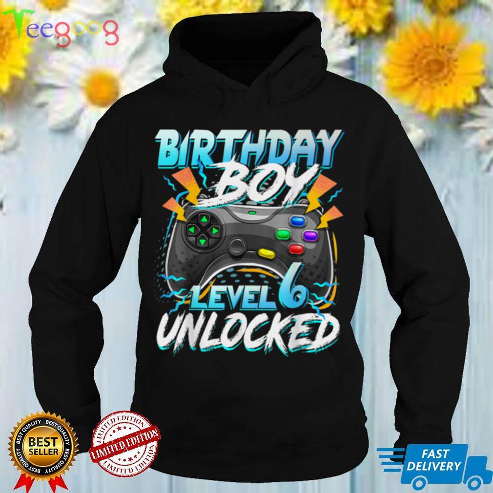 Birthday Boy Level 6 Unlocked Video Game Birthday Party T Shirt tee