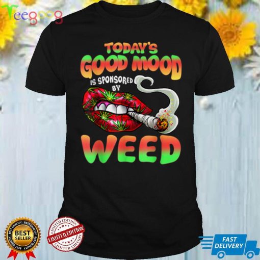 Funny Cool Sexy Lips Weed Cannabis Marijuana Leaves Smoking T Shirt