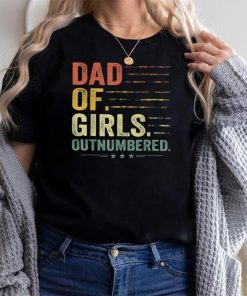 Girl Dad Outnumbered Men Fathers Day Father of Girls Vintage T Shirt