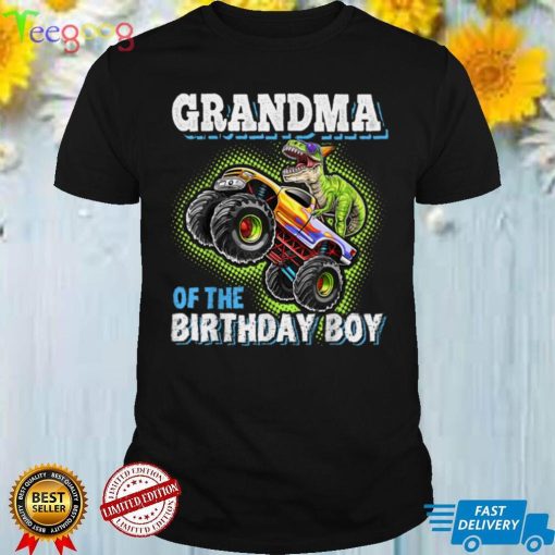 Grandma of the Birthday Boy Dinosaur Monster Truck Birthday T Shirt