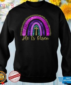 He Is Risen Rainbow Christian Jesus Happy Easter Day T Shirt