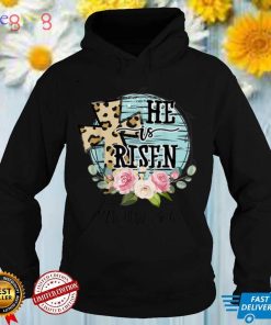 He is Risen Jesus Christian Happy Easter Floral Wreath T Shirt