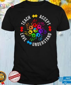 In April We Wear Puzzle Autism For Awareness Rainbow T Shirt