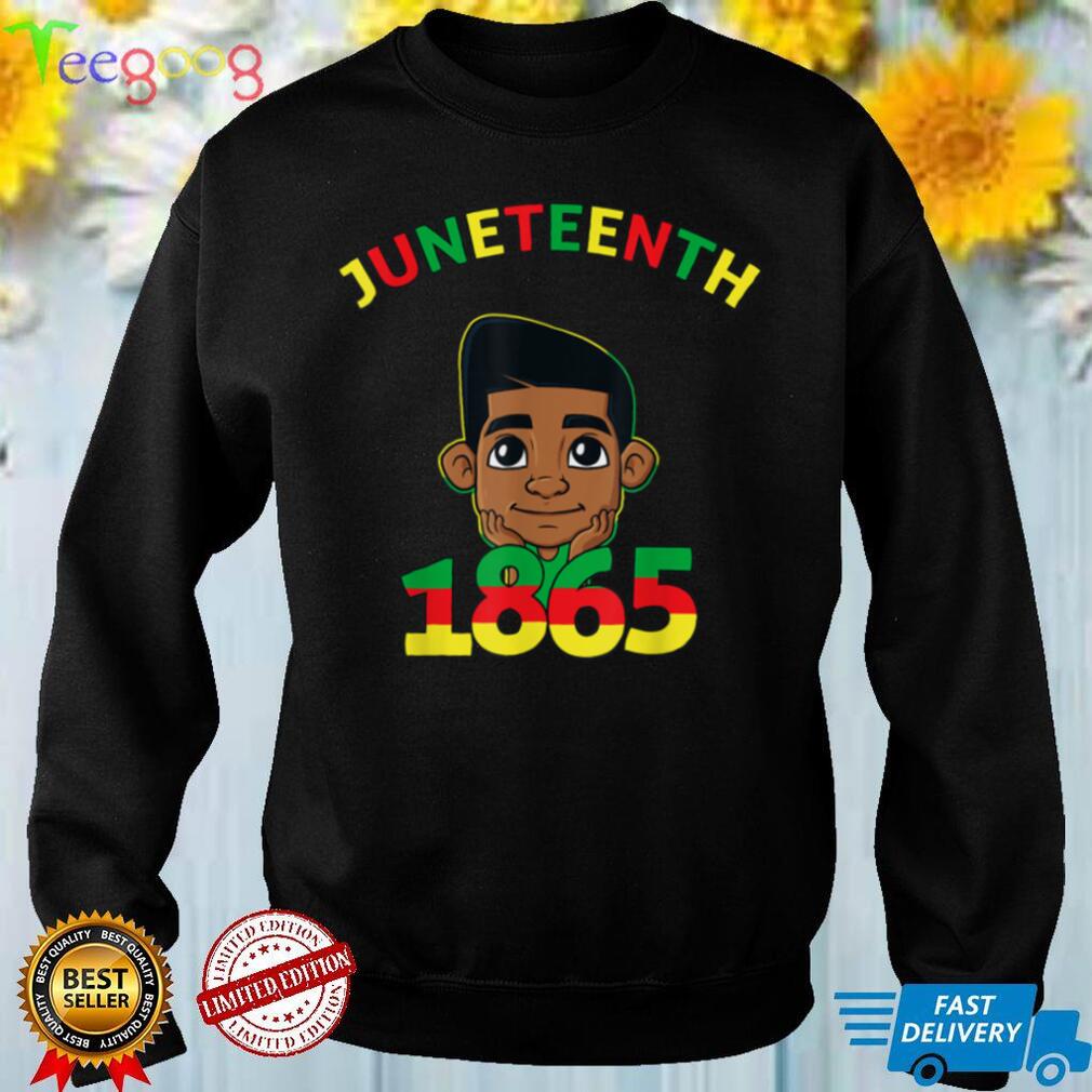 Juneteenth Celebrating 1865 Cool Brown Skin King Boys Kids T Shirt