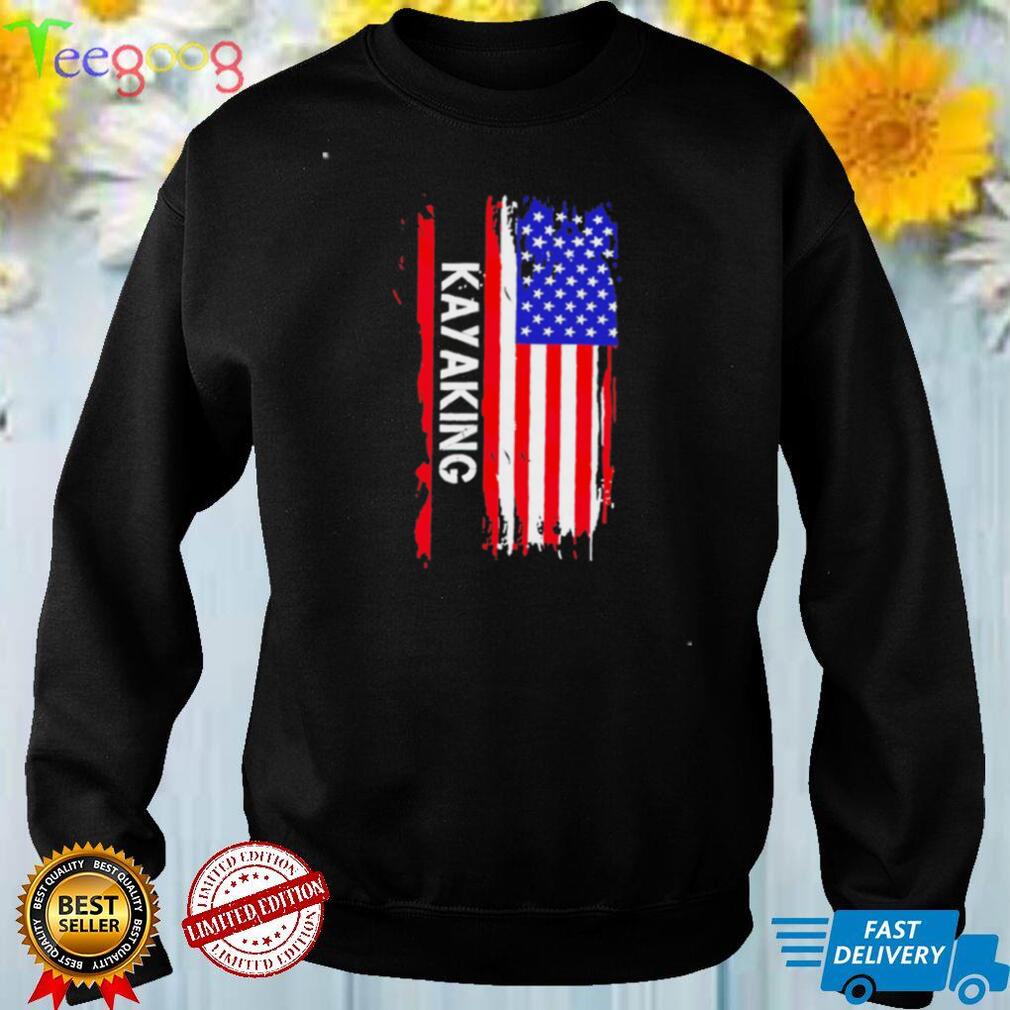 Kayaking patriotic USA flag T shirt Kayaking patriotic USA flag T shirt