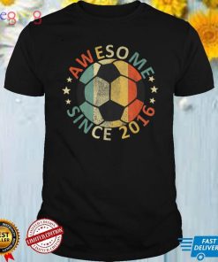 Kids Awesome Since 2016 6th Birthday Soccer Player T Shirt