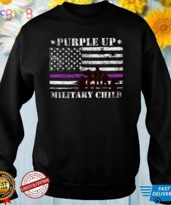 Purple Up For Military Kids Child Month US Flag T Shirt