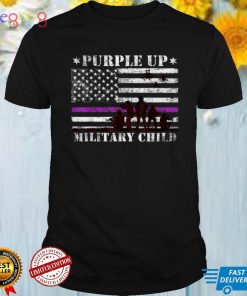 Purple Up For Military Kids Child Month US Flag T Shirt