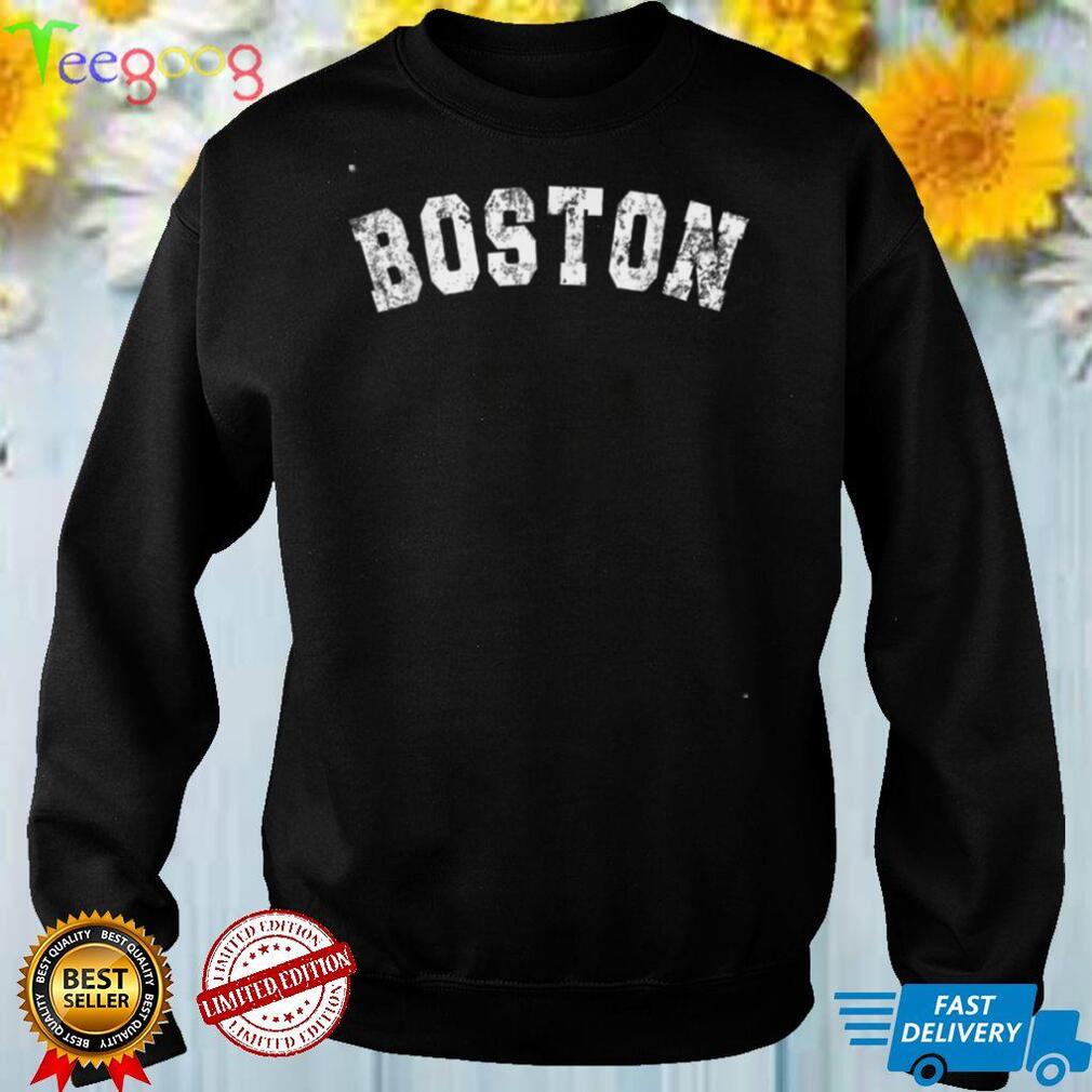Vintage Boston Massachusetts Retro Distressed Apparel T Shirt