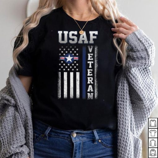 Vintage Proud Air Force Veteran Flag Gift For Mens Womens T Shirt