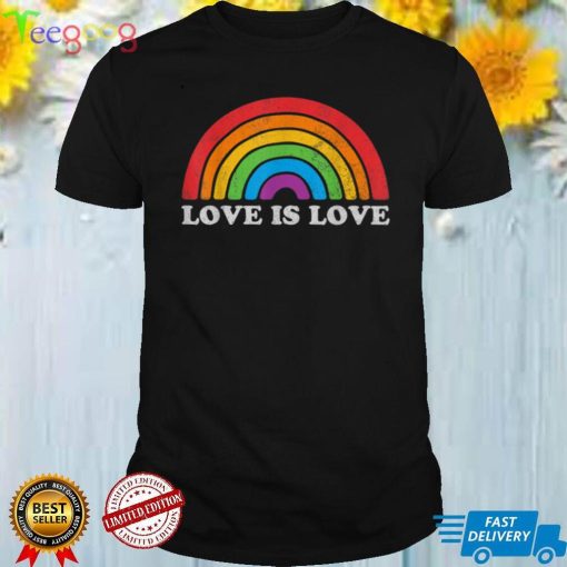 Vintage Rainbow Lgbt Pride Love Is Love T Shirt