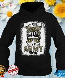 Womens Funny Army Mom Messy Bun Shirt Loud and Proud Army Mom Mama T Shirt