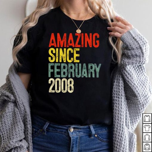 Amazing Since February 2008 14th Birthday Shirt