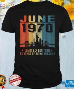 Awesome Since June 1970 52nd Birthday Vintage Retro T Shirt
