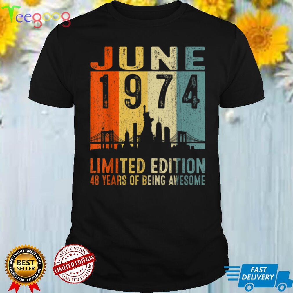 Awesome Since June 1974 48th Birthday Vintage Retro T Shirt
