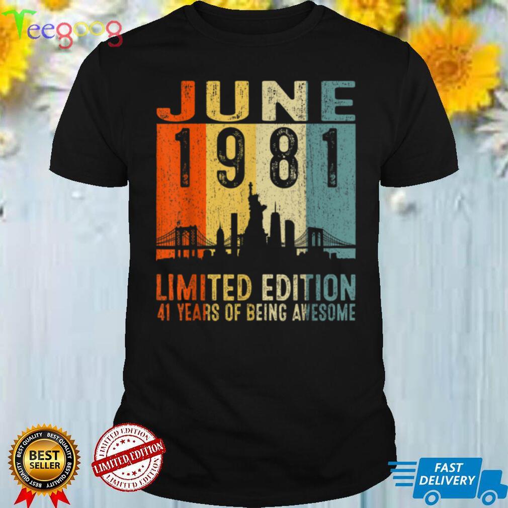 Awesome Since June 1981 41st Birthday Vintage Retro T Shirt (1)